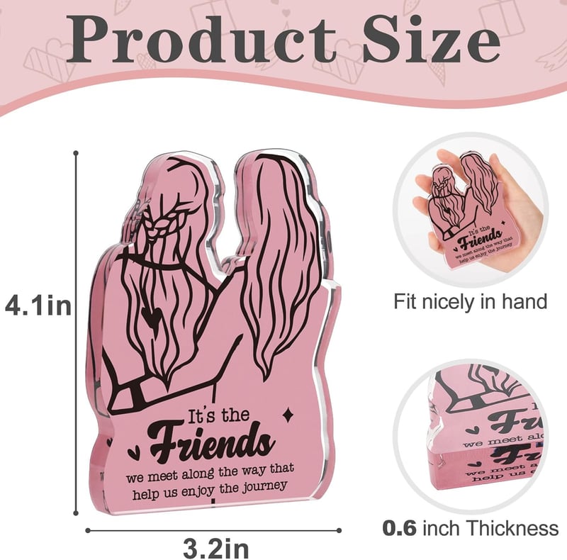 Birthday Friendship Acrylic Plaque for Women 4.3x3.2in