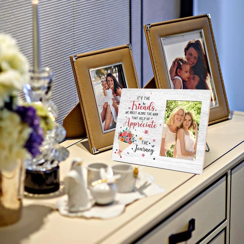 Birthday Wood Photo Frame for Friends, 4x6 Inch