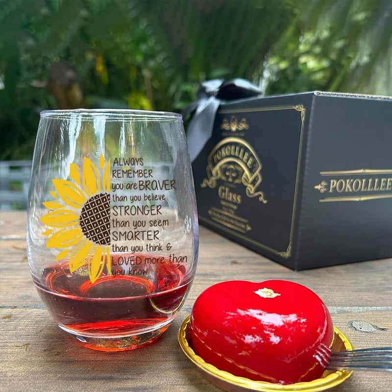 Mother's Day Wine Glass with Inspirational Quote for Women