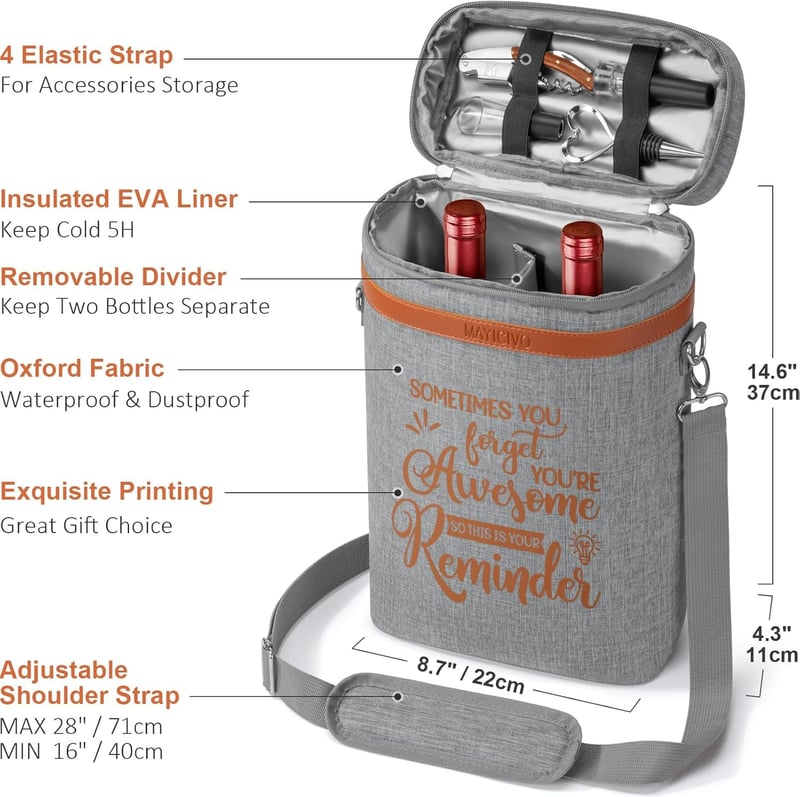 Wine Gift Set with Cooler Bag & Tumblers for Women