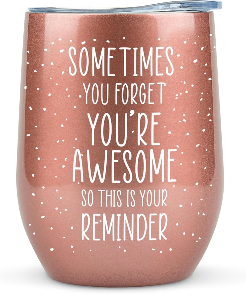 Birthday Gift Funny 12oz Wine Tumbler with Lid for Women