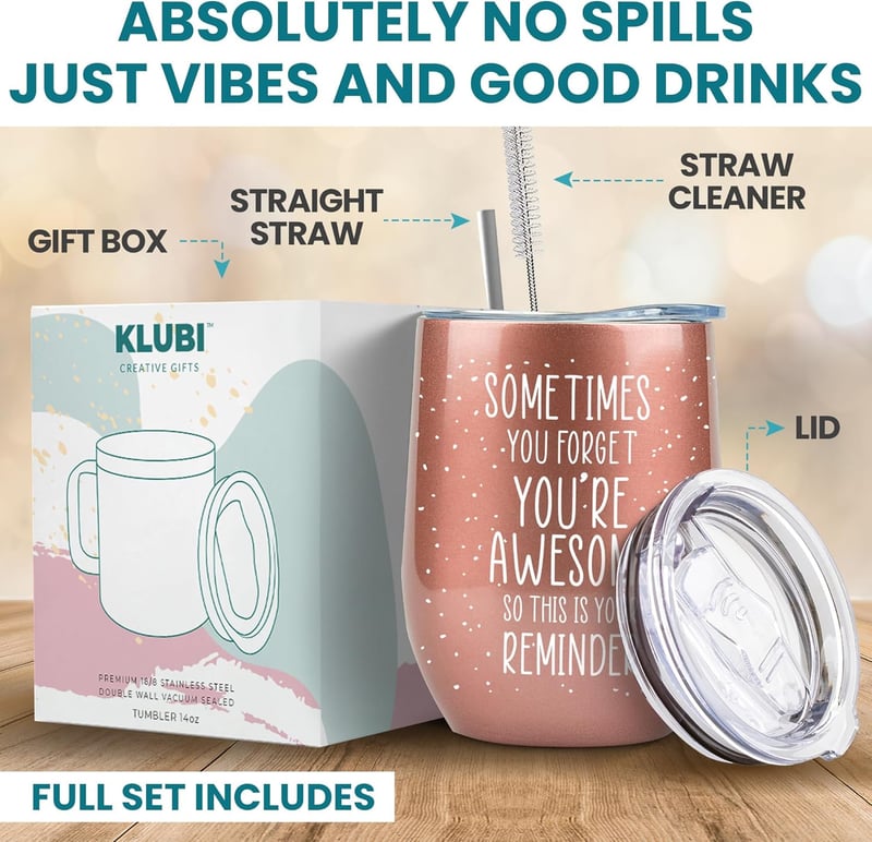 Birthday Gift Funny 12oz Wine Tumbler with Lid for Women