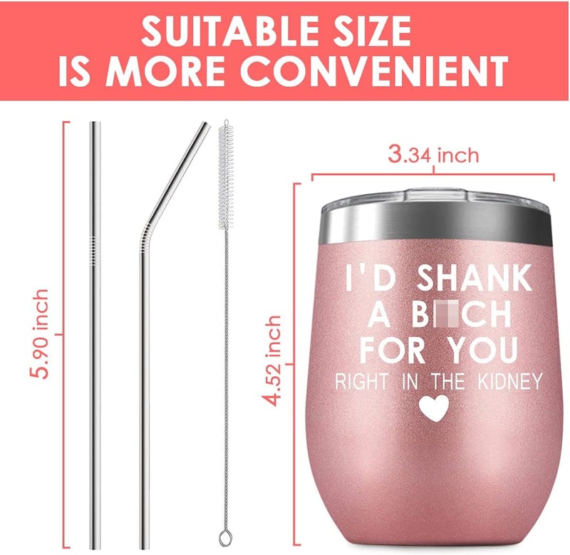 Birthday & Friendship Gifts for Women - 12 oz Wine Tumbler