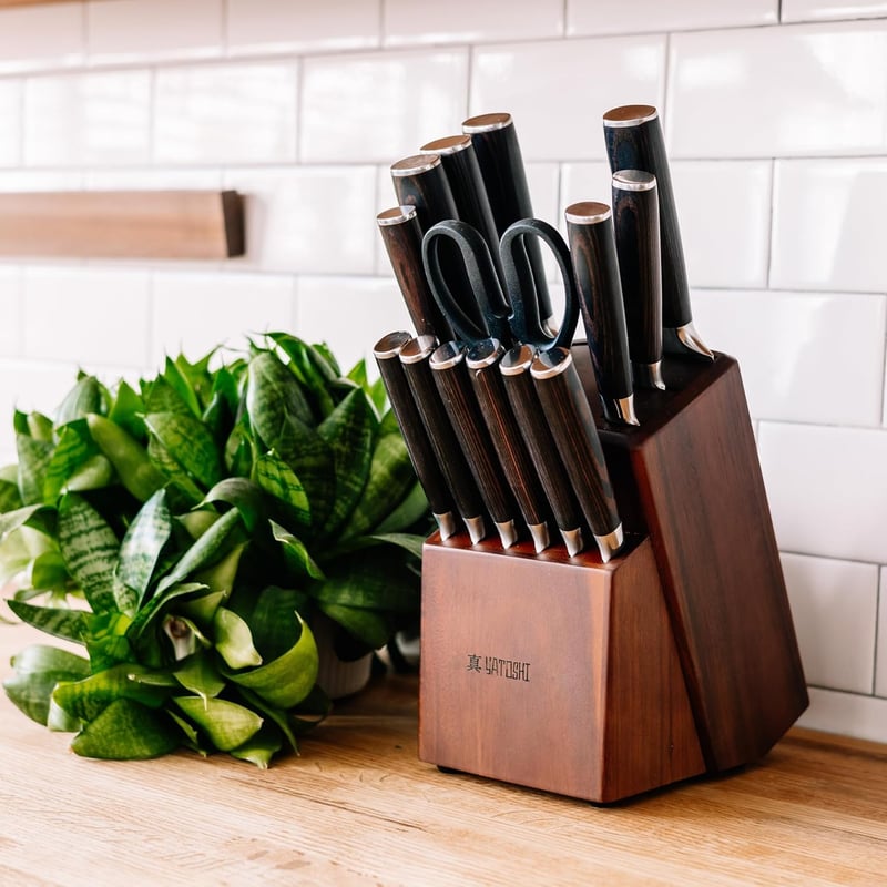 Professional 15-Piece Knife Set, Ergonomic High Carbon Steel