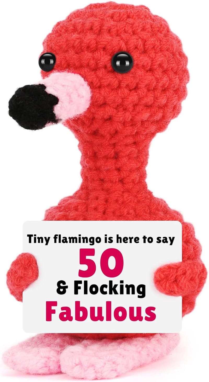 50th Birthday Handmade Crochet Flamingo Gift for Women