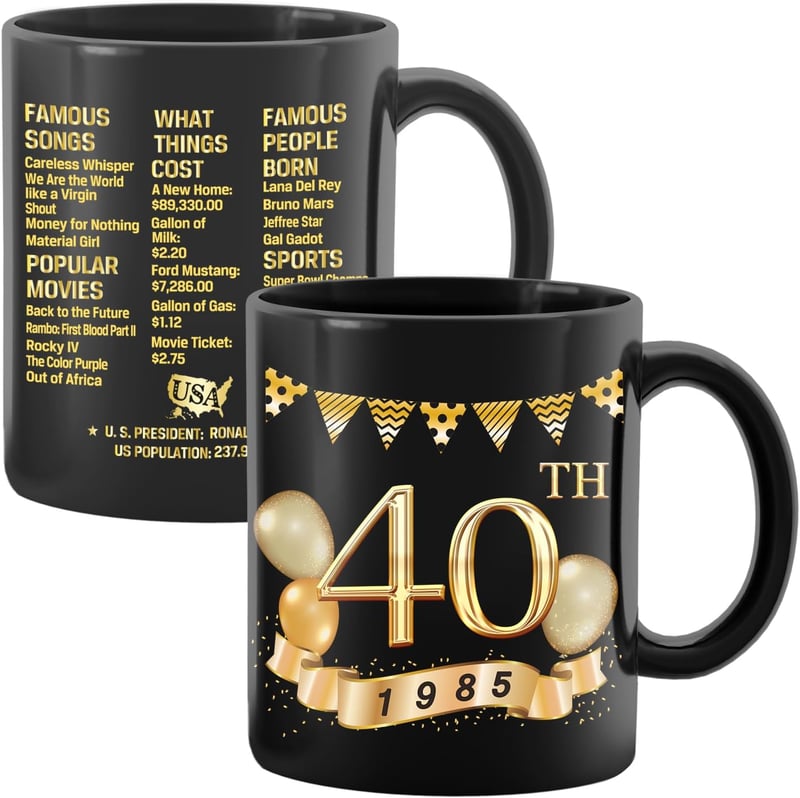 40th Birthday Coffee Mug - 1985 Gift for Men and Women