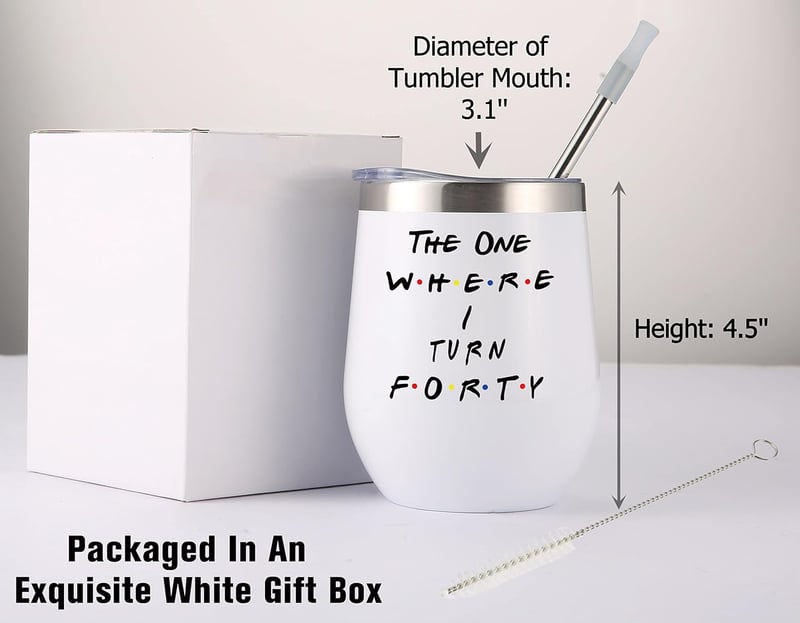 40th Birthday Tumbler Mug – Friends Theme, 12oz Cup