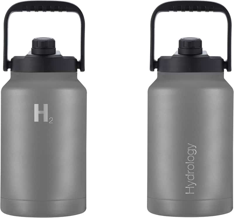 Insulated Graphite Water Growler for Sports - 128 oz