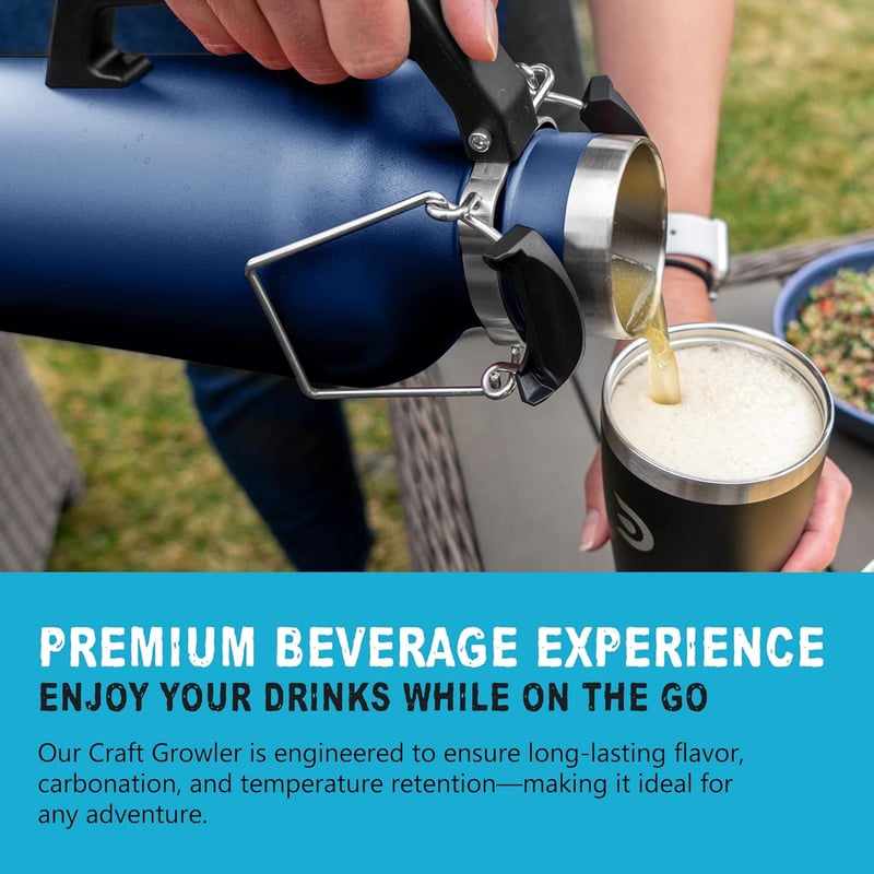 Passivated Stainless Steel 32 Oz Growler