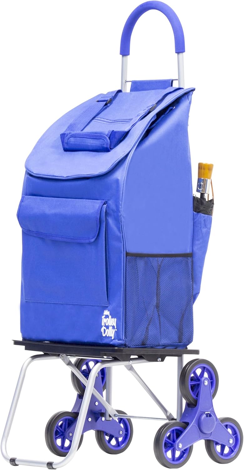 Shopping Cart with Stair Climber Wheels, Blue