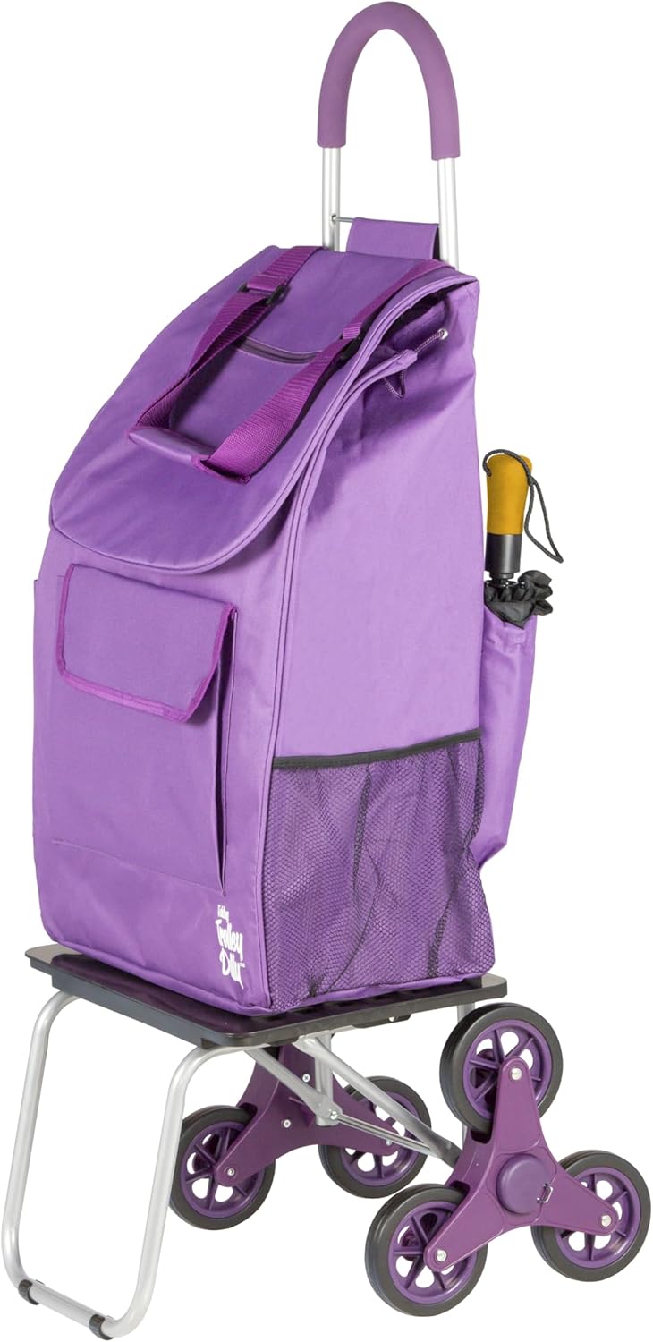 Grocery Stair Climber Foldable Cart, Purple
