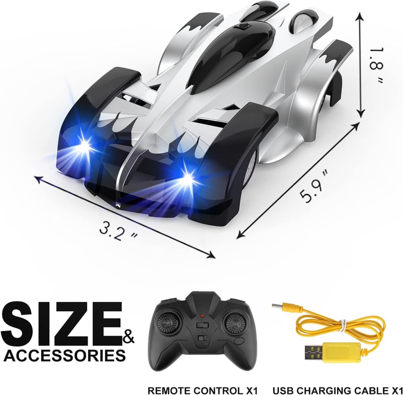 Kids' Rechargeable RC Stunt Car with Headlight