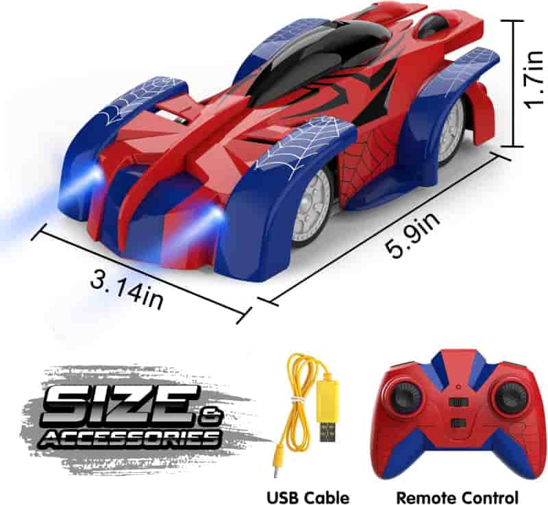 Remote Control Wall Climbing Stunt Car for Boys