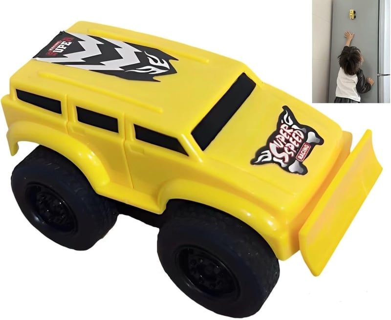 Wall Climbing Toy Car, Yellow Pull-Back