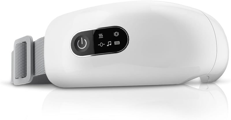 Mother's Day Heated Bluetooth Eye Massager (Pearl White)