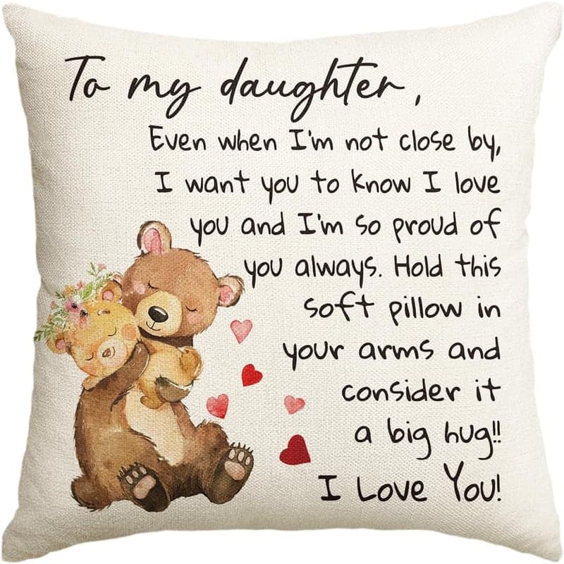 Christmas Daughter Throw Pillow Cover, 18x18 Inch