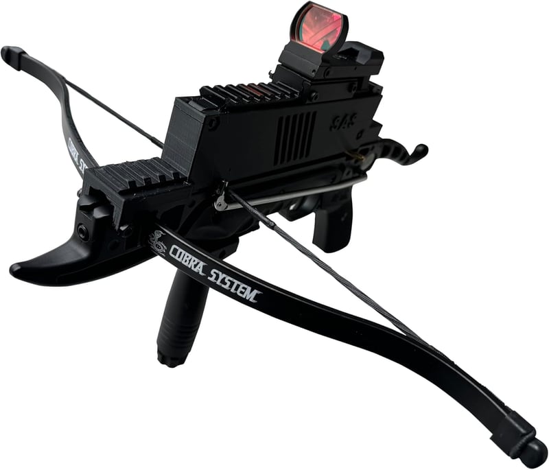 80-Pound Self-Cocking Pistol Crossbow with Bolts