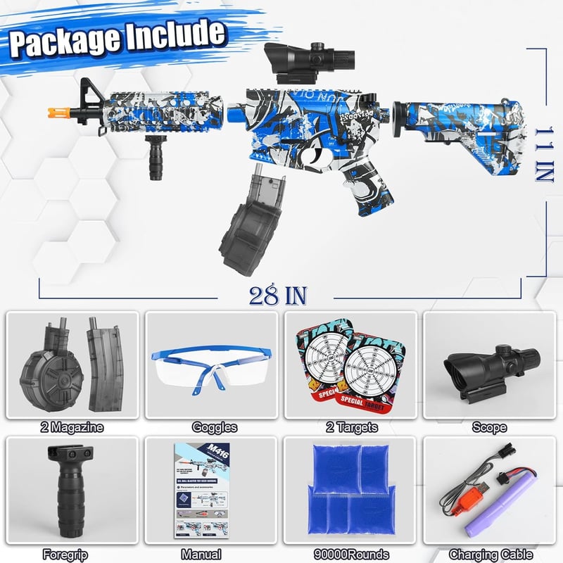 Automatic Gel Ball Blaster with Goggles for Outdoor Play