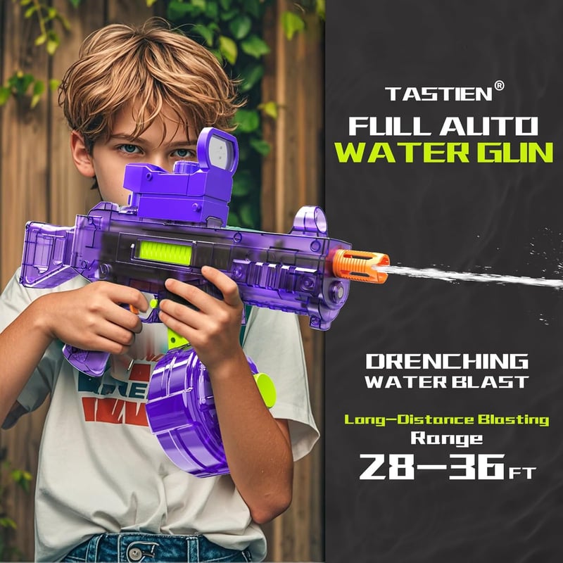 Pool Party Electric Water Gun, 540ml, 36 FT Range - Purple