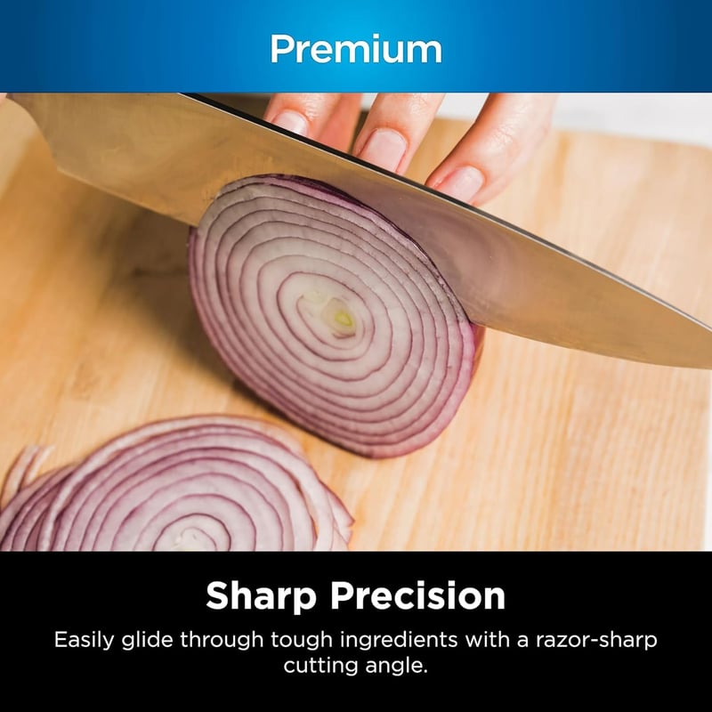 Foodi NeverDull Knife Set with Sharpener and Walnut Block