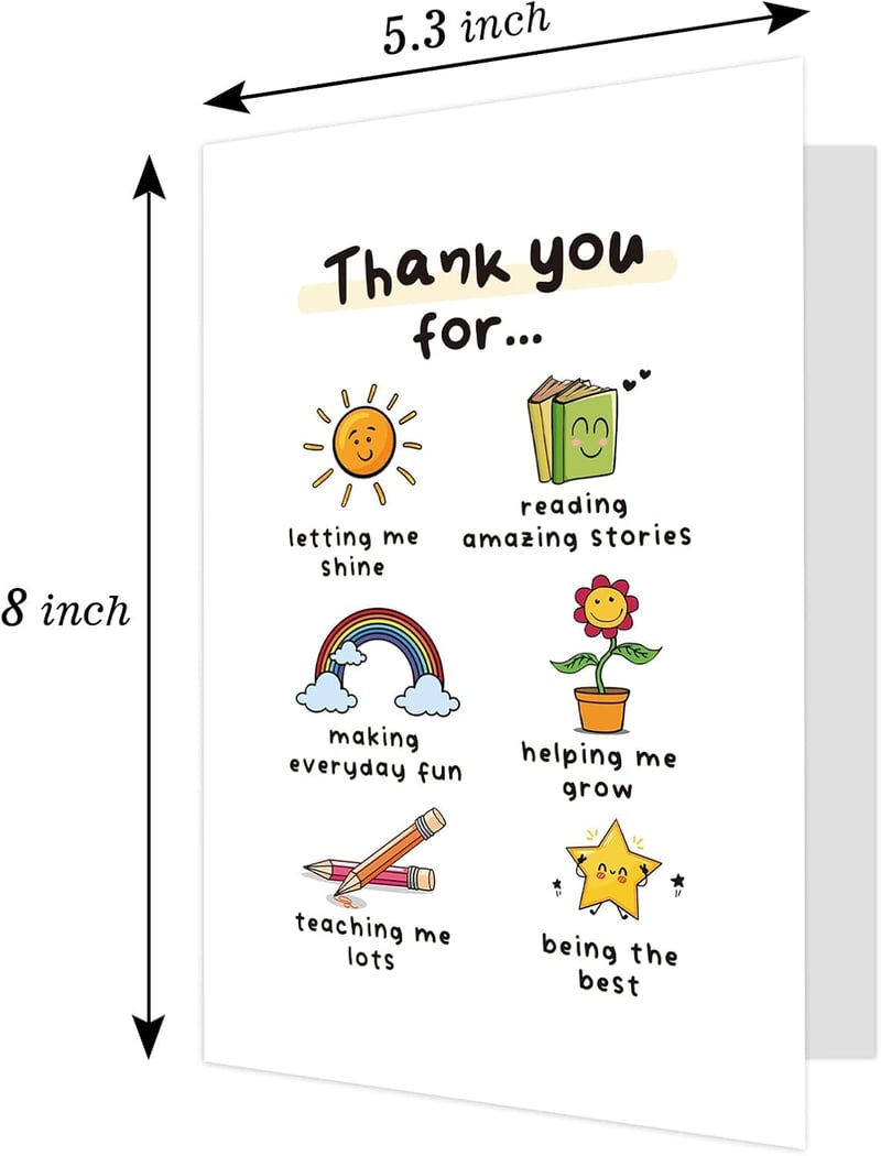 Teacher Appreciation Thank You Card Gift for End of Year