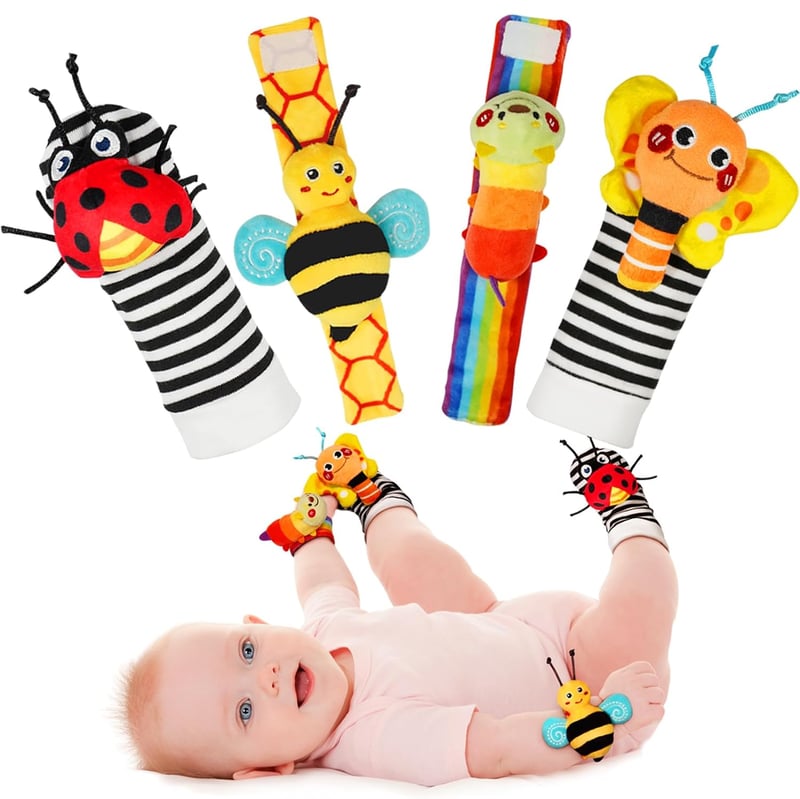 Baby Bug Wrist Rattles & Socks Set