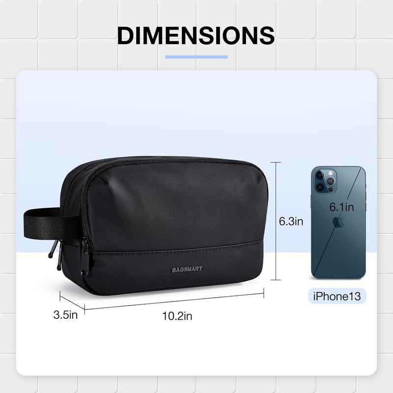 Men's Travel Toiletry Dopp Kit, Black