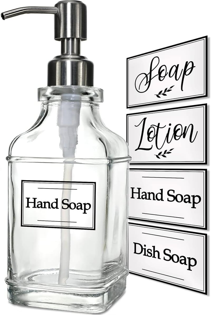 Antique Glass Soap Dispenser with Stainless Steel Pump