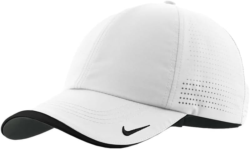 Golf Cap for Men - White Dri-Fit Perforated Hat