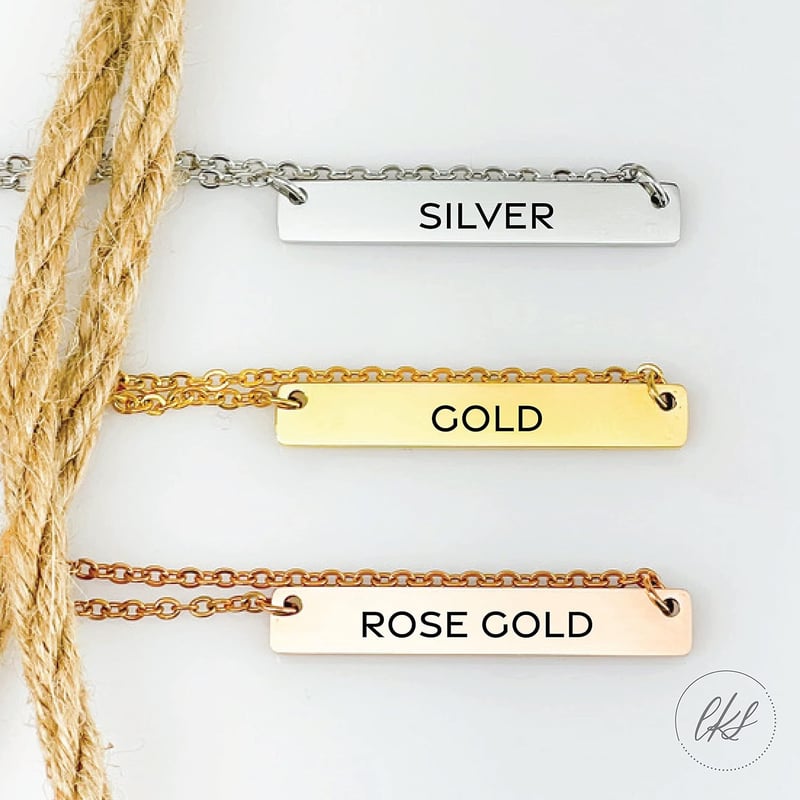 Mother's Day Nana Necklace - Gold Bar Pendant Gift