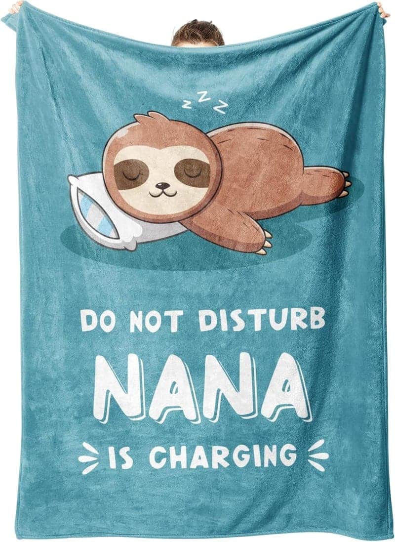 Mother's Day Sloth Blanket - Soft Throw Gift for Nana