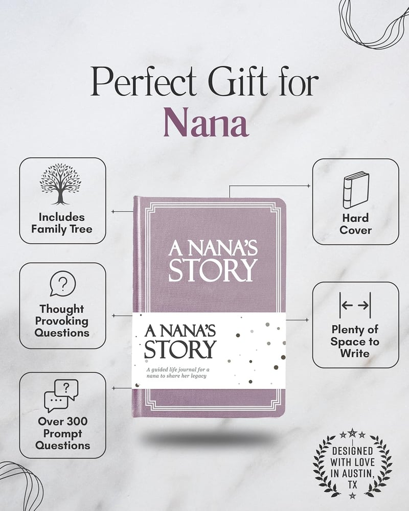Mother's Day Nana Life Story Journal – Hardcover Keepsake Book