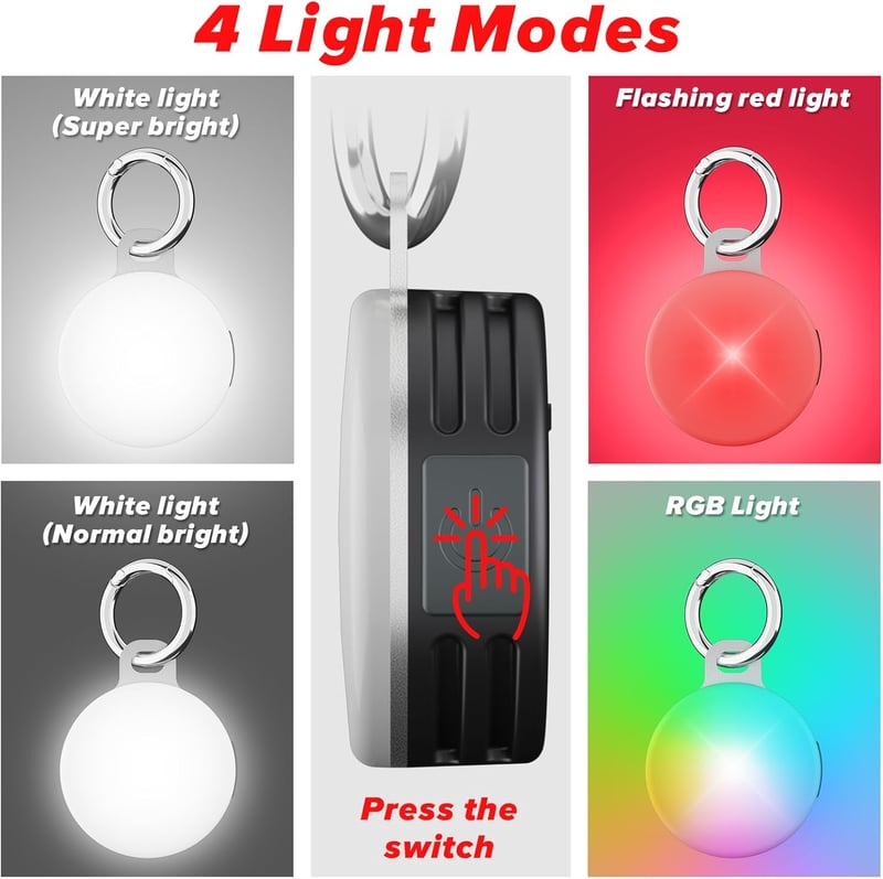 Rechargeable Waterproof Dog Collar Lights, Night Walking Clip-On (2 Pack)