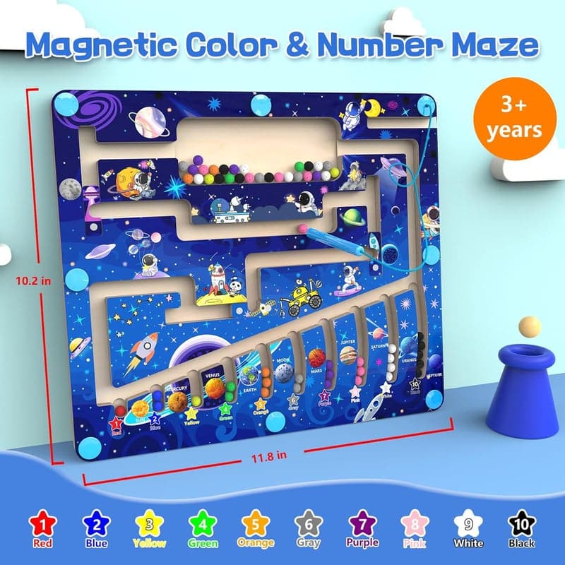 Montessori Color & Number Maze Toy for Ages 3-5