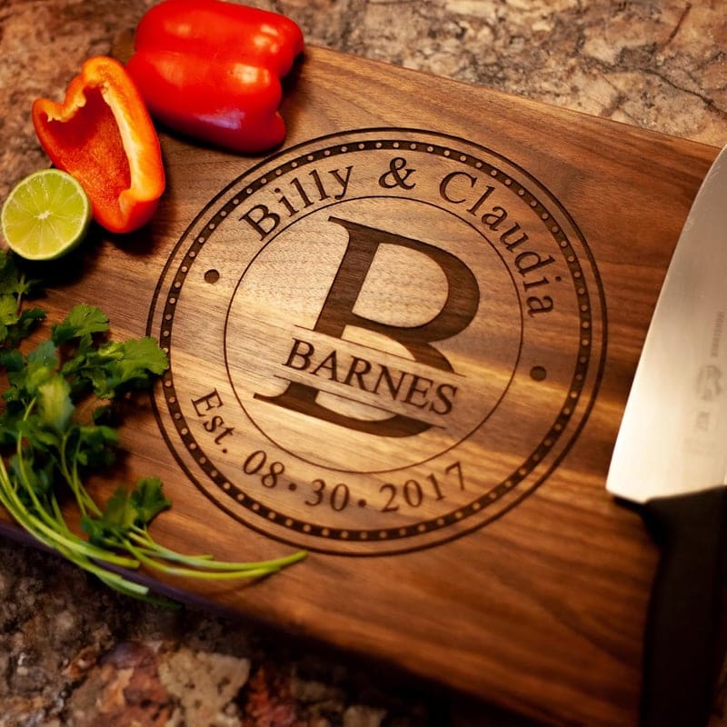 Anniversary Engraved Cutting Board – Personalized for Couples