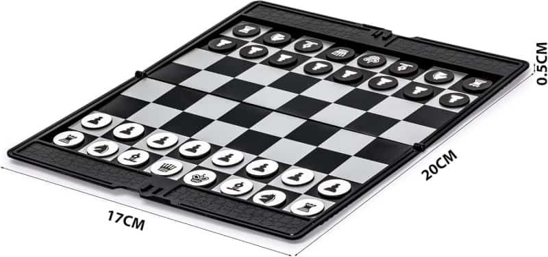 Portable Magnetic Travel Chess Set, Foldable 7.9-Inch Board