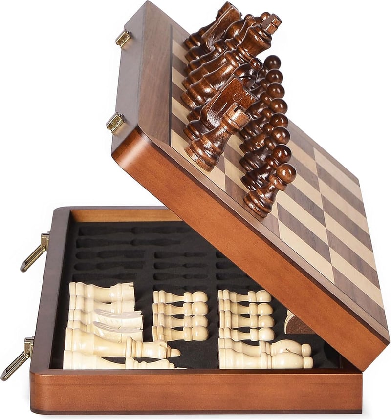 Wooden Magnetic Chess Set, 15