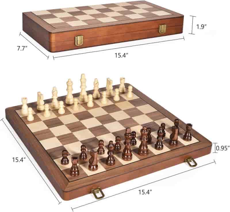 Wooden Magnetic Chess Set, 15
