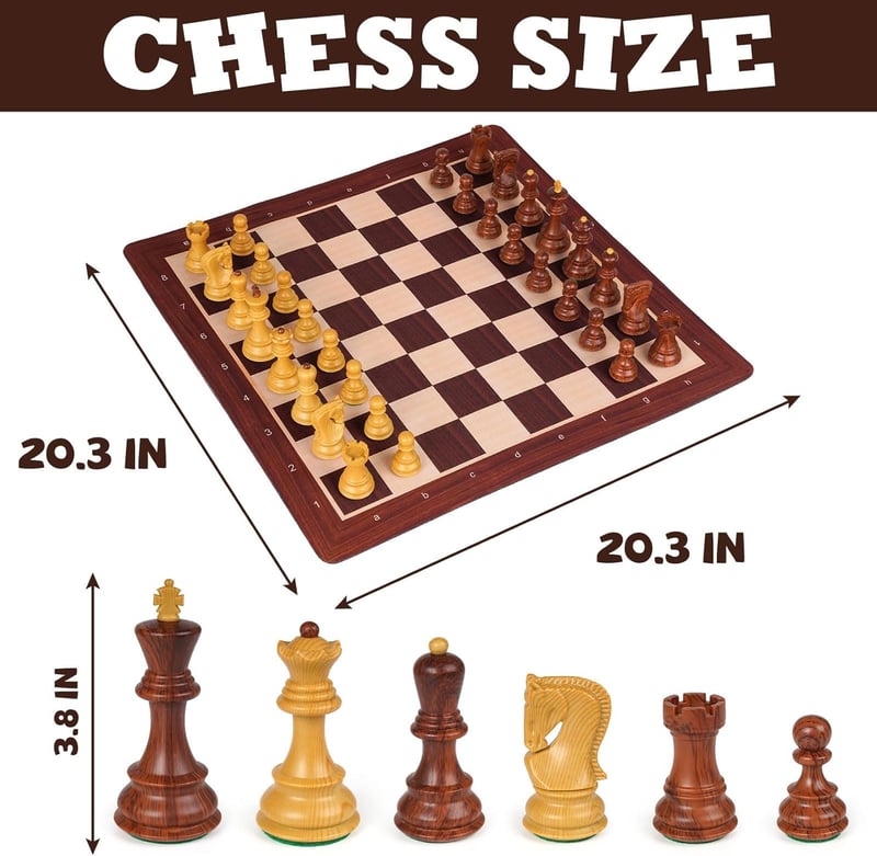20'' Portable Silicone Chess Set with 3.8'' King and Bag