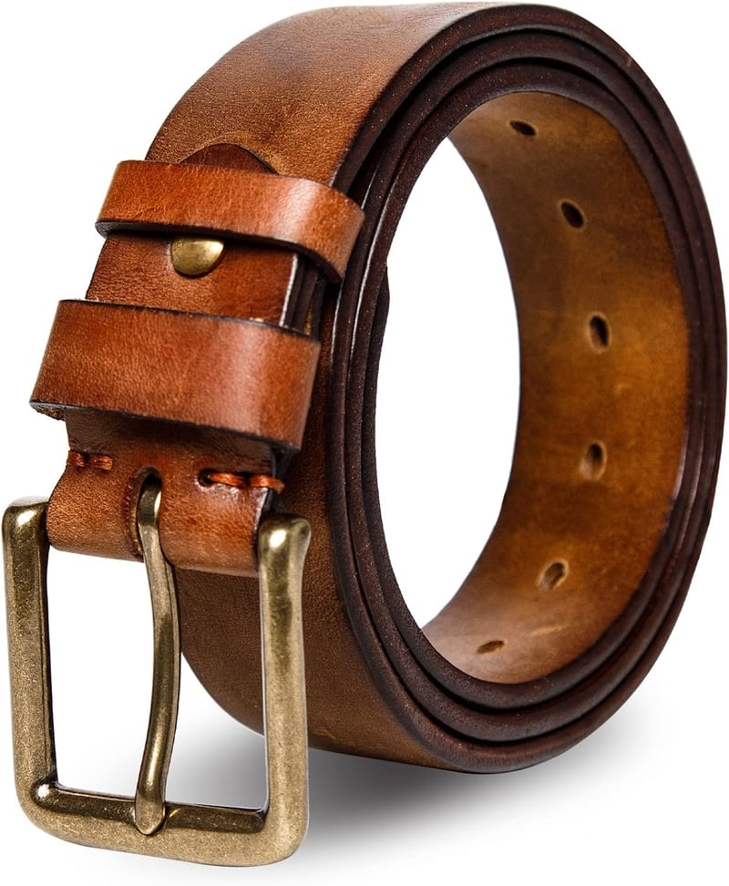 Men's Full Grain Leather Belt with Gift Box