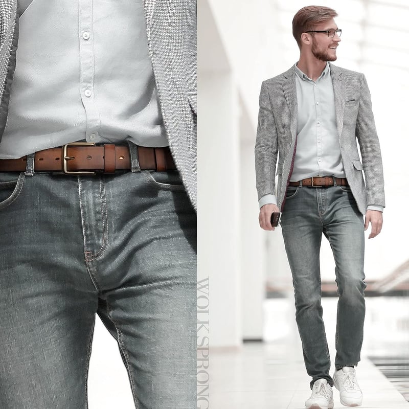 Men's Full Grain Leather Belt with Gift Box