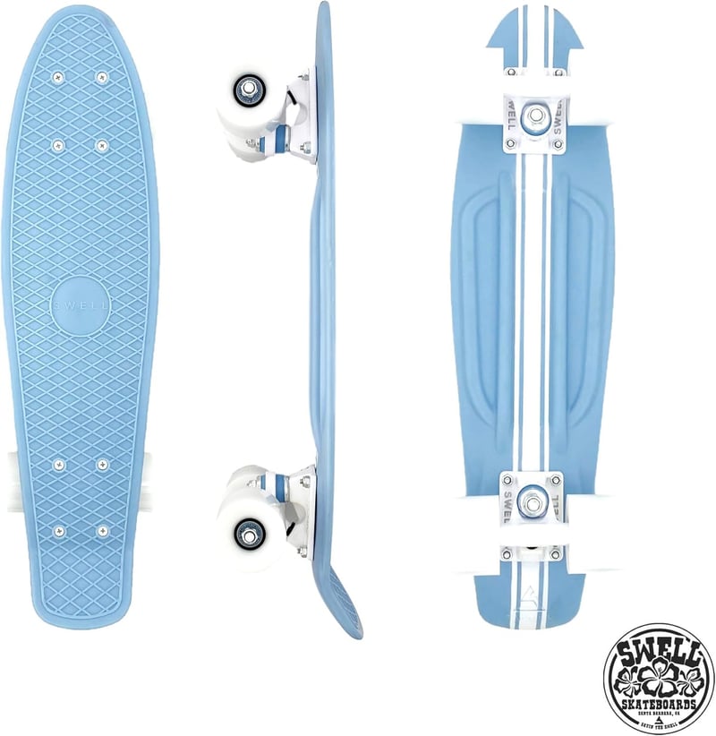 Retro Plastic Mini Cruiser Skateboard, 22