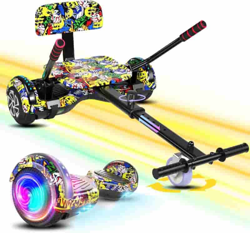 Kids Scooter Seat Attachment with LED Lights & Adjustable Frame