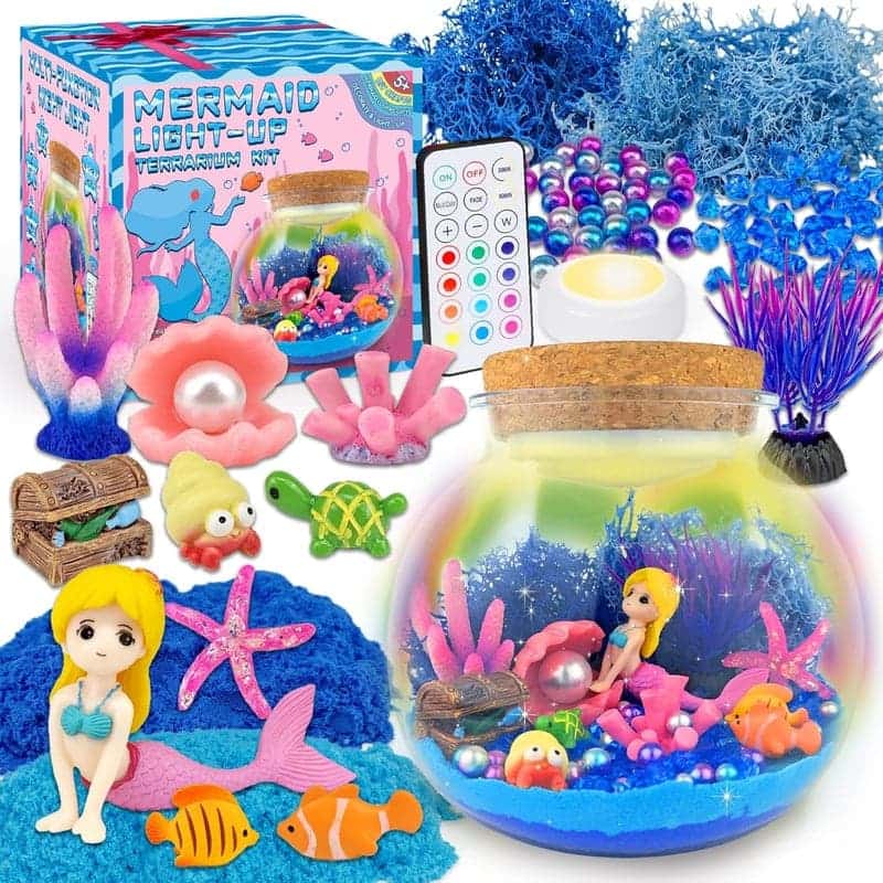 Mermaid Birthday Craft Terrarium Kit with LED Light