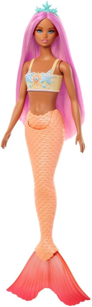 Mermaid Barbie Doll with Pink Hair & Orange Tail
