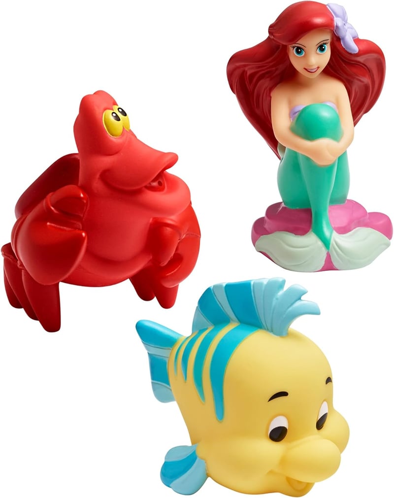 The Little Mermaid Toddler Bath Toys, 3-Pack