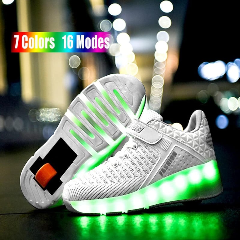 Kids' LED Roller Skate Sneakers, USB Chargeable