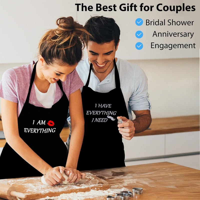 Valentine's Day Black Waterproof Couple Apron