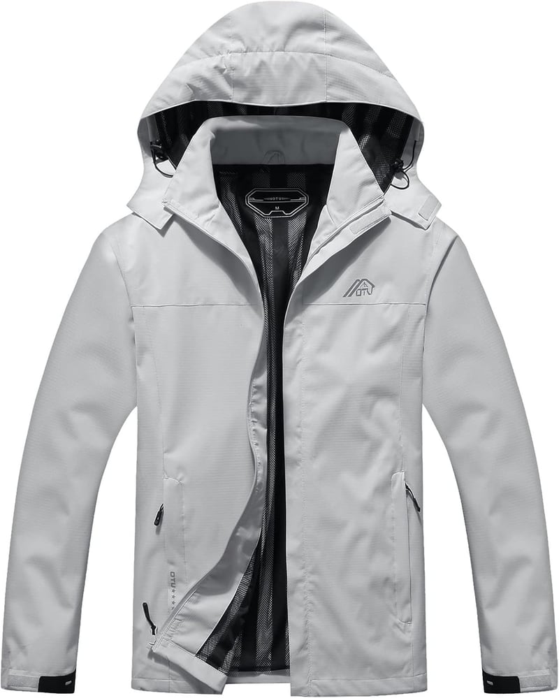 Men's Waterproof Hooded Rain Jacket for Hiking & Travel