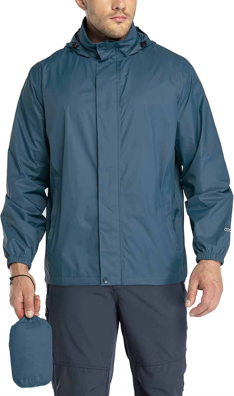 Men's Lightweight Waterproof Rain Jacket with Hood